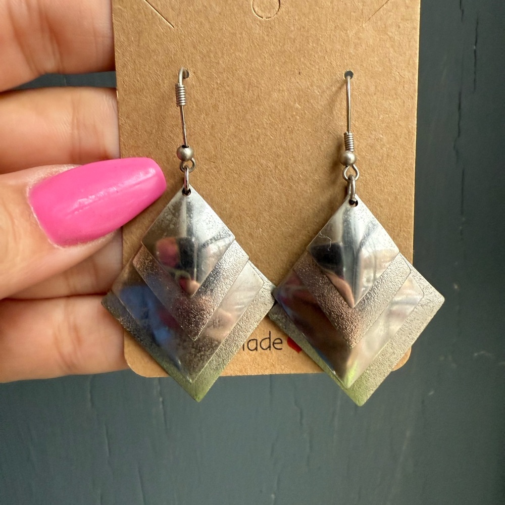 Silver Geometric Earrings